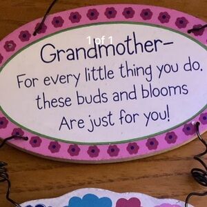 Grandmother Colorful Floral Wall Hanging plaque